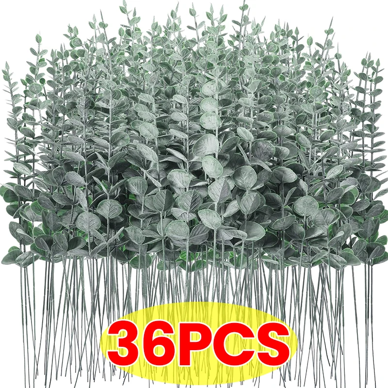 Eucalyptus Preserved - 36/12pcs Eucalyptus Leaves Bunch Branch Artificial