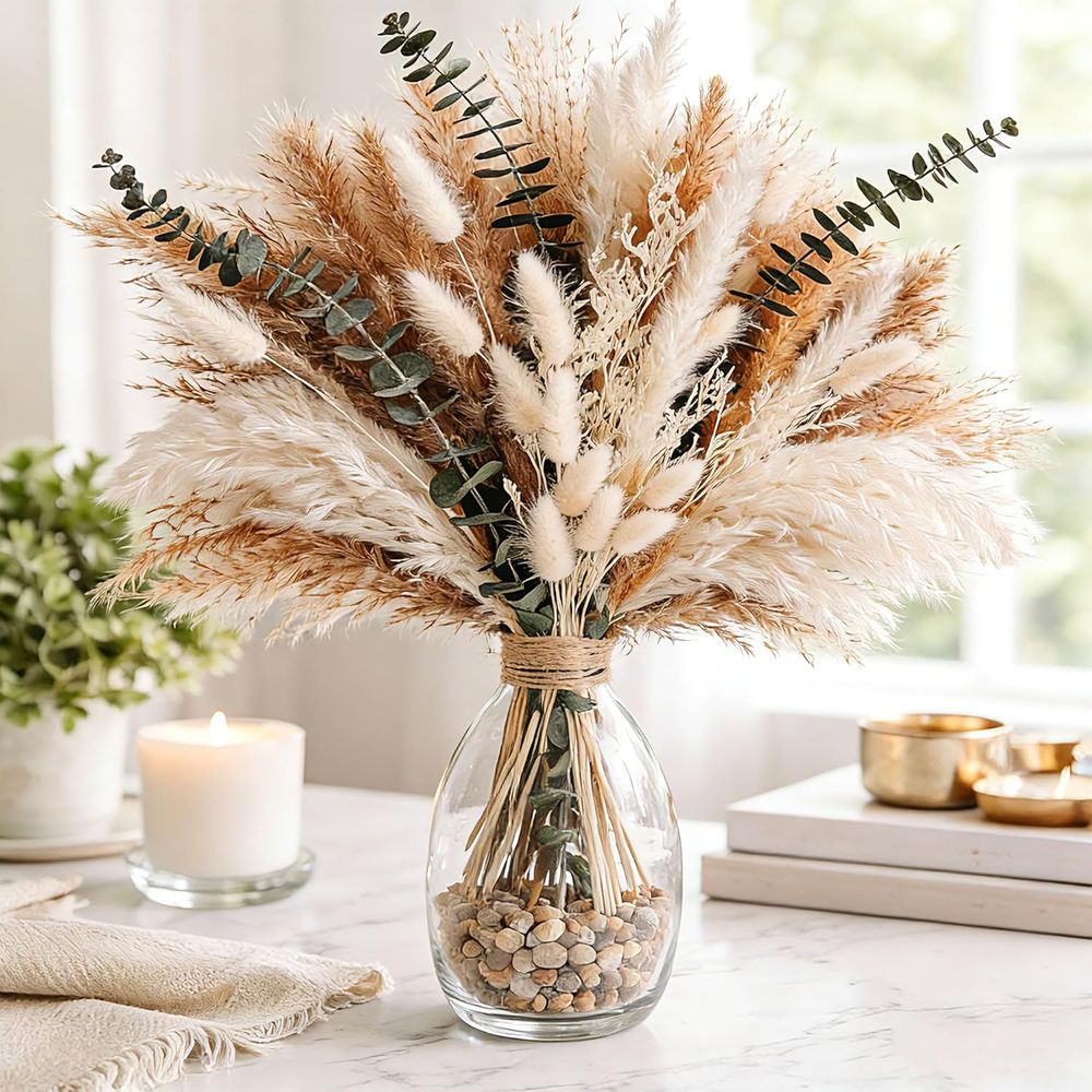 Pampas Grass & Bunny Tails Bou - đánh giá và giá Eucalyptus Preserved