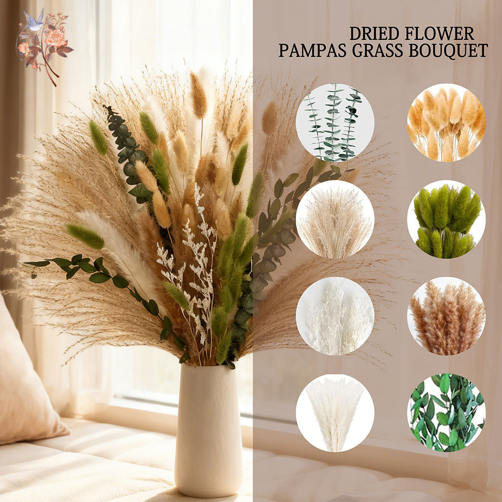 85PCS Natural Dried Flowers Pa - đánh giá và giá Eucalyptus Preserved